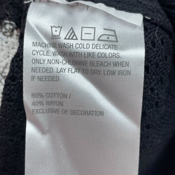 Beautiful By Lawrence Zarian Floral Knit Black Sweater XXS Cotton Blend a1557 - Picture 5 of 8